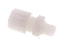 12x10mm & G1/4'' PVDF Rechte Knelfitting Buitendraad 10bar