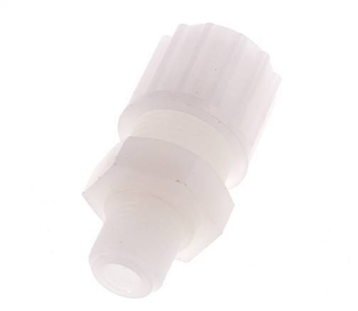 12x10mm & G1/4'' PVDF Rechte Knelfitting Buitendraad 10bar