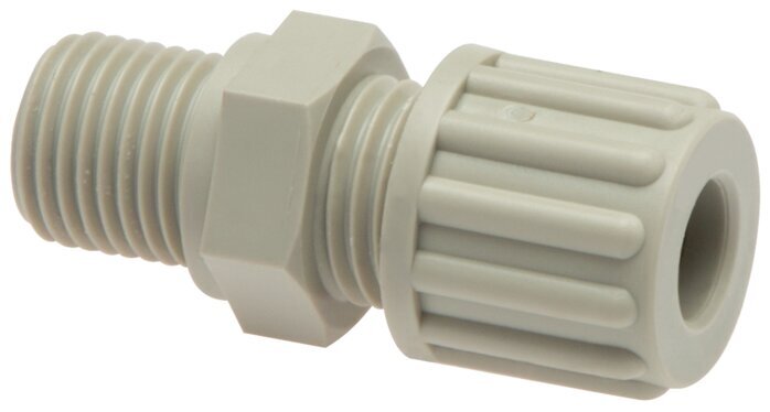 14x12mm & G1/4'' PVDF Straight Compression Fitting with Male Threads 10 bar