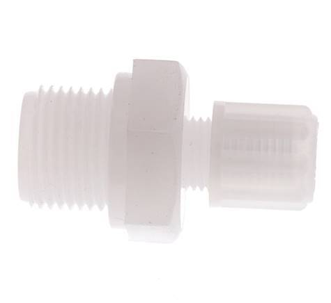 6x4mm & G3/8'' PVDF Rechte Knelfitting Buitendraad 10bar