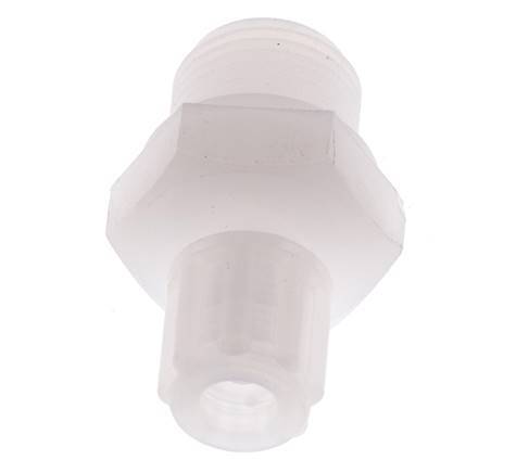 6x4mm & G3/8'' PVDF Rechte Knelfitting Buitendraad 10bar