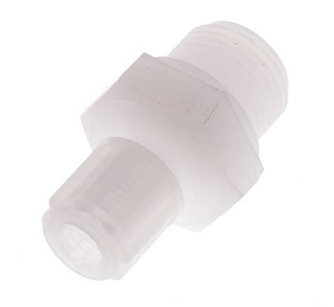 10x8mm & G3/8'' PVDF Rechte Knelfitting Buitendraad 10bar