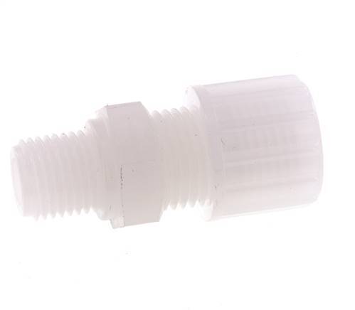 10x8mm & G3/8'' PVDF Rechte Knelfitting Buitendraad 10bar
