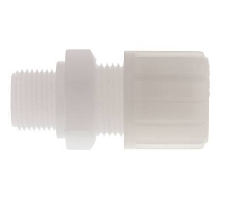 14x12mm & G3/8'' PVDF Rechte Knelfitting Buitendraad 10bar