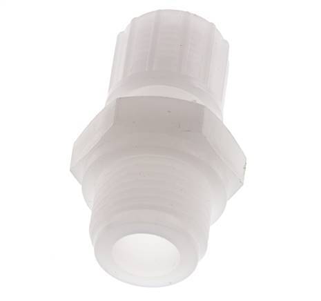 10x8mm & G1/2'' PVDF Rechte Knelfitting Buitendraad 10bar