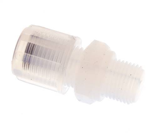 6x4mm & G1/8'' PFA Rechte Snijringkoppeling Buitendraad 10bar