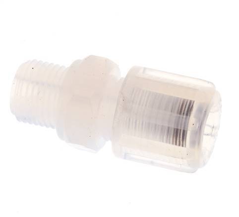 6x4mm & G1/8'' PFA Rechte Snijringkoppeling Buitendraad 10bar