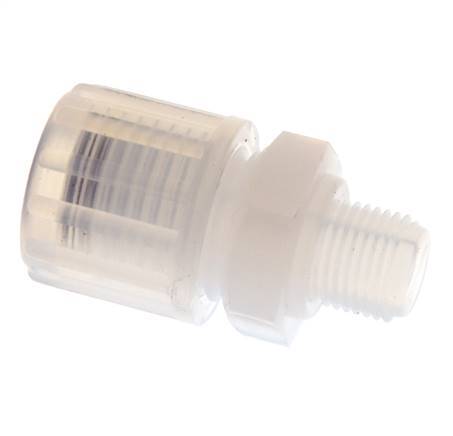 8x6mm & G1/8'' PFA Rechte Snijringkoppeling Buitendraad 10bar