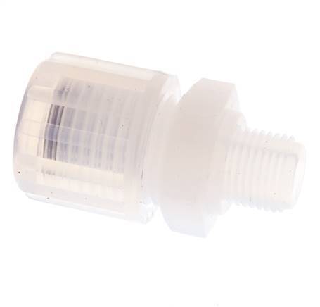 10x8mm & G1/8'' PFA Rechte Snijringkoppeling Buitendraad 10bar