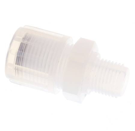 12x10mm & G1/4'' PFA Rechte Snijringkoppeling Buitendraad 10bar