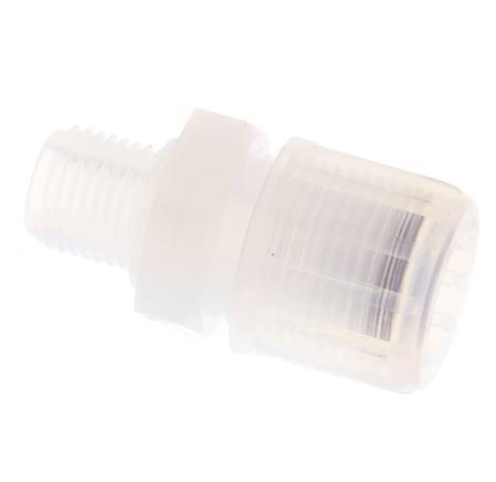 12x10mm & G1/4'' PFA Rechte Snijringkoppeling Buitendraad 10bar