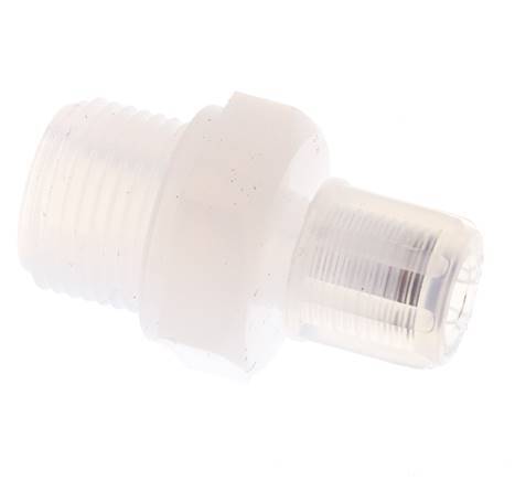 6x4mm & G3/8'' PFA Rechte Snijringkoppeling Buitendraad 10bar