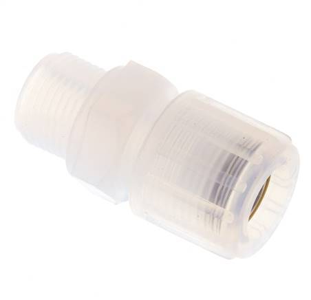 12x10mm & G3/8'' PFA Rechte Snijringkoppeling Buitendraad 10bar