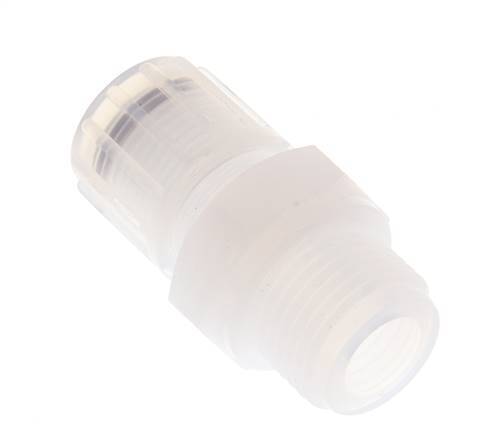 12x10mm & G1/2'' PFA Rechte Snijringkoppeling Buitendraad 10bar