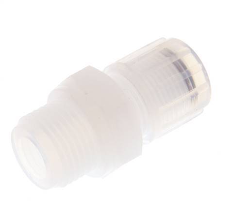 12x10mm & G1/2'' PFA Rechte Snijringkoppeling Buitendraad 10bar