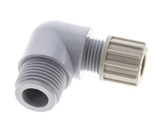 10x8mm & G1/2'' PA Elbow Compression Fitting with Male Threads 10 bar