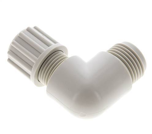 10x8mm & G3/8'' PVDF Elbow Compression Fitting with Male Threads 10 bar
