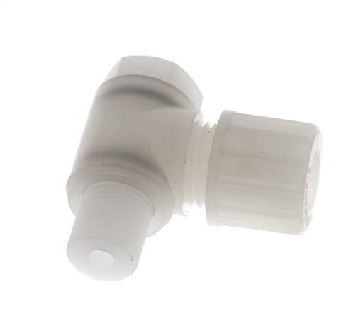 10x8mm & G1/4'' PVDF L-Vorm Knelfitting Buitendraad Banjo Bout 10bar