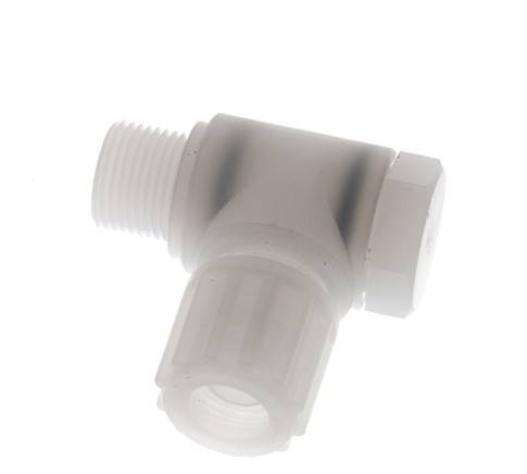 12x10mm & G3/8'' PVDF L-Vorm Knelfitting Buitendraad Banjo Bout 10bar