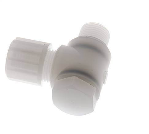 12x10mm & G3/8'' PVDF L-Vorm Knelfitting Buitendraad Banjo Bout 10bar