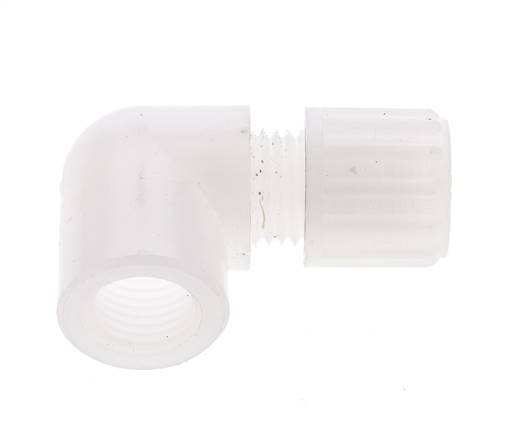 14x12mm & G1/4'' PVDF Elbow Compression Fitting with Female Threads 10 bar