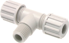 12x10mm & G3/8'' PA T-stuk Knelfitting Buitendraad 10bar