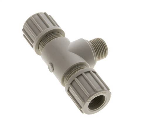 14x12mm & G3/8'' PP T-Shape Tee Compression Fitting with Male Threads 10 bar