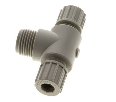 10x8mm & G1/2'' PP T-stuk Knelfitting Buitendraad 10bar