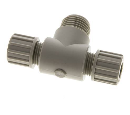 10x8mm & G1/2'' PP T-stuk Knelfitting Buitendraad 10bar