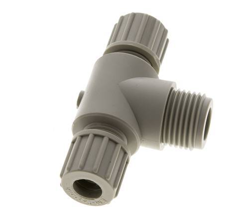 10x8mm & G1/2'' PP T-stuk Knelfitting Buitendraad 10bar
