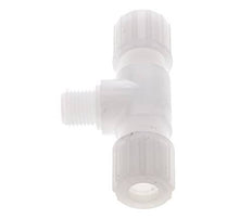 10x8mm & G1/4'' PVDF T-Shape Tee Compression Fitting with Male Threads 10 bar