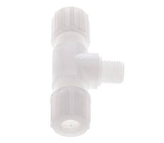 10x8mm & G1/4'' PVDF T-Shape Tee Compression Fitting with Male Threads 10 bar