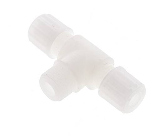 8x6mm & G3/8'' PVDF T-Shape Tee Compression Fitting with Male Threads 10 bar