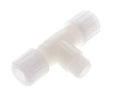 8x6mm & G1/2'' PVDF T-Shape Tee Compression Fitting with Male Threads 10 bar