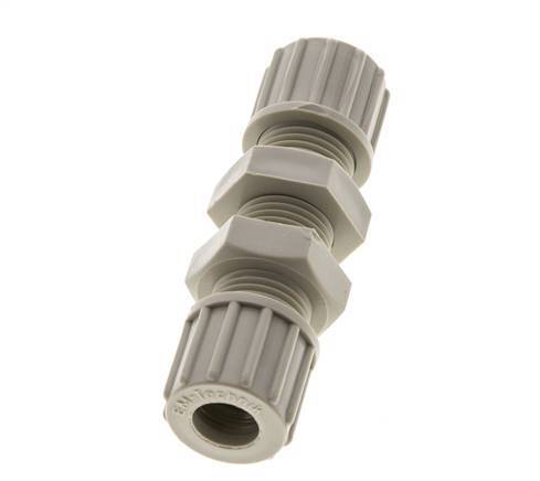 10x8mm PP Straight Compression Fitting Bulkhead 10 bar