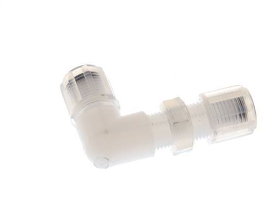 6x4mm & PFA L-Vorm Knelfitting Binnendraad Schotdoorvoer 10bar