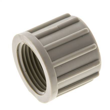 6x4mm (M10x1) PVDF Union Nut Knurled [5 Pieces]