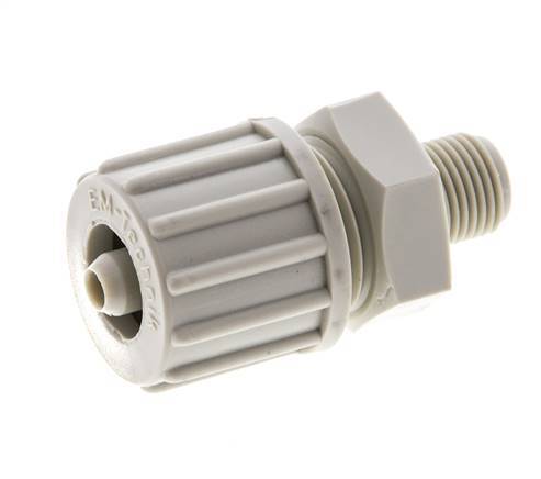 10x4mm & G1/8'' PP Straight Compression Fitting with Male Threads 10 bar PVC and PA