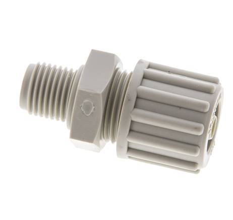 12x6mm & G1/4'' PP Straight Compression Fitting with Male Threads 10 bar PVC and PA