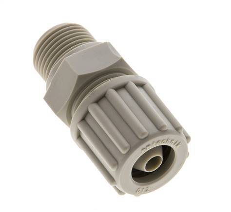 12x6mm & G3/8'' PP Straight Compression Fitting with Male Threads 10 bar PVC and PA