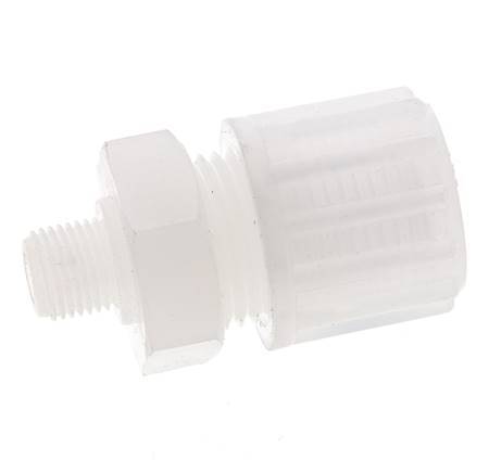 10x4mm & G1/4'' PVDF Straight Compression Fitting with Male Threads 10 bar PVC and PA