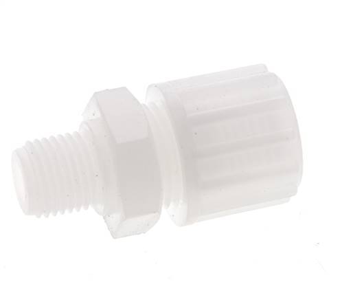 16x10mm & G1/4'' PVDF Straight Compression Fitting with Male Threads 10 bar PVC and PA
