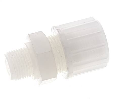 16x10mm & G1/2'' PVDF Straight Compression Fitting with Male Threads 10 bar PVC and PA