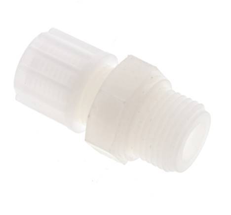 12x6mm & G1/2'' PVDF Straight Compression Fitting with Male Threads 10 bar PVC and PA