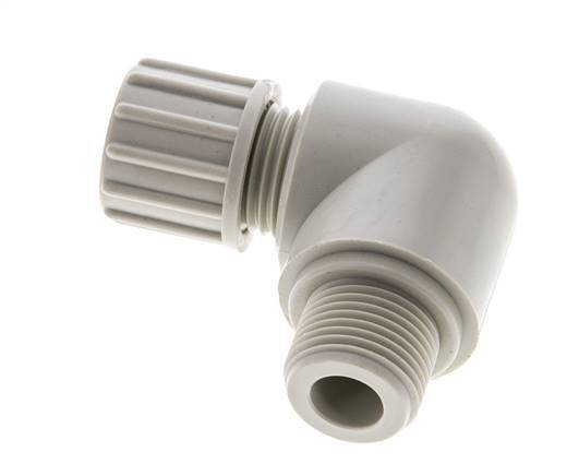 10x4mm & G3/8'' PP Elbow Compression Fitting with Male Threads 10 bar PVC and PA