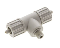 10x4mm & G1/8'' PP T-Shape Tee Compression Fitting with Male Threads 10 bar PVC and PA