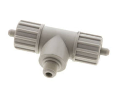 10x4mm & G1/8'' PP T-Shape Tee Compression Fitting with Male Threads 10 bar PVC and PA