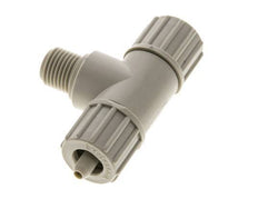 10x4mm & G1/4'' PP T-stuk Knelfitting Buitendraad 10bar Kunststof en Polyamide