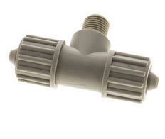 12x6mm & G1/4'' PP T-stuk Knelfitting Buitendraad 10bar Kunststof en Polyamide
