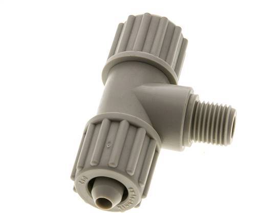 12x6mm & G1/4'' PP T-stuk Knelfitting Buitendraad 10bar Kunststof en Polyamide
